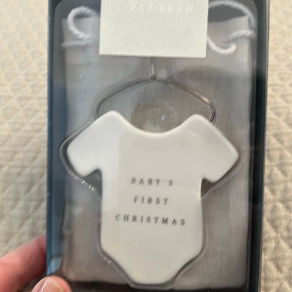New w/box. Baby’s first ornament. Room on back for baby’s name and BD.